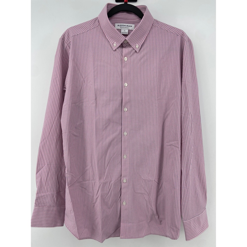 Mizzen+Main Shirt Mens Large Pink 5 Trim Fit Performance Stretch